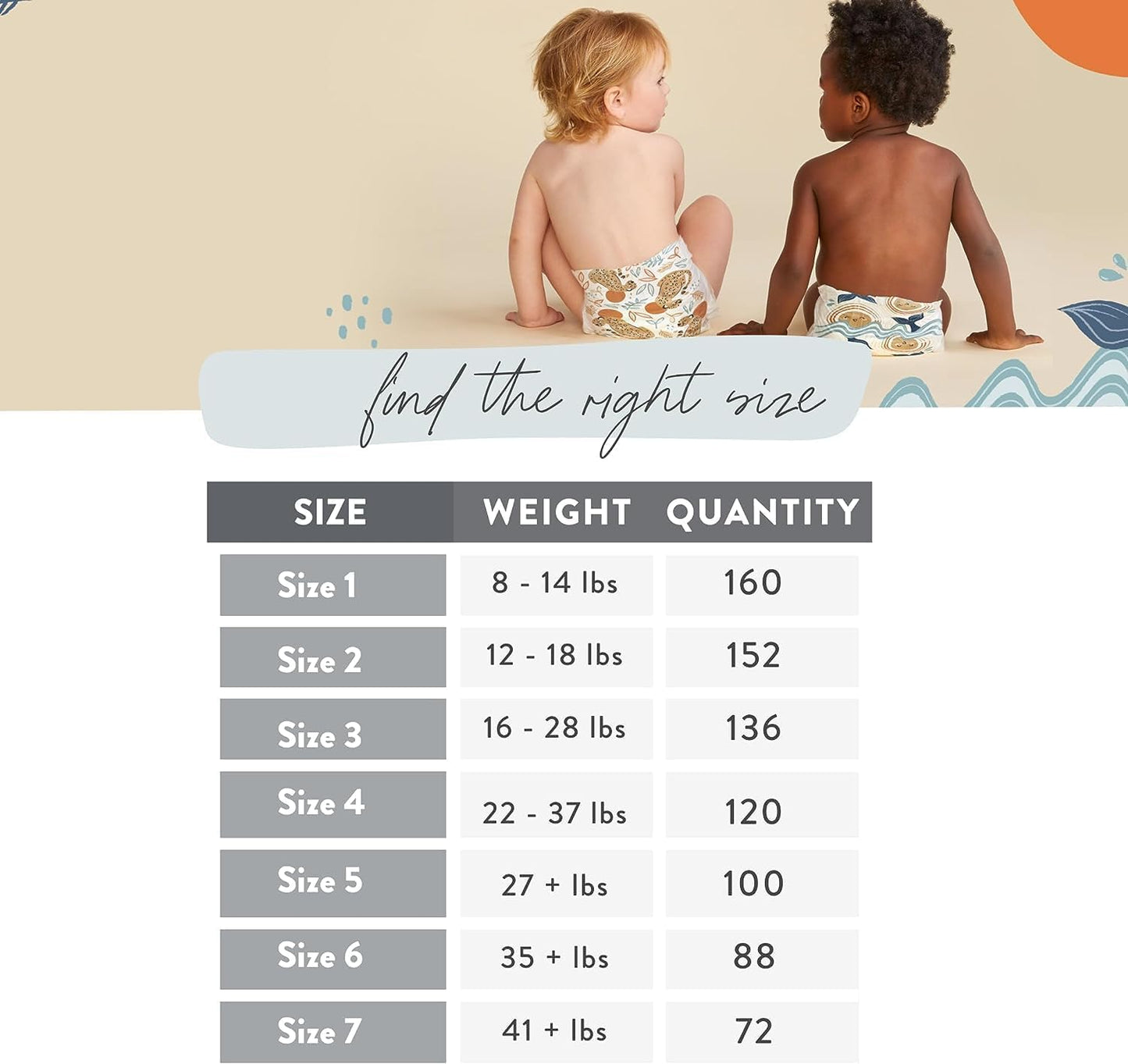Plant-Based Baby Diapers – Size 5 (27+ lbs, 100 Count)