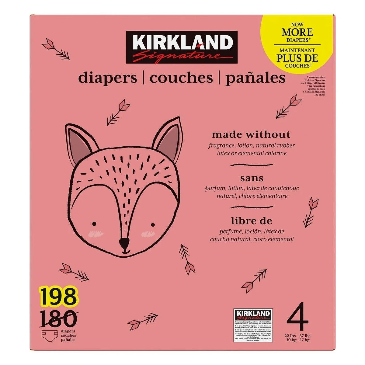 Signature Diapers Size 4 (22-37 Pounds) 198 Count