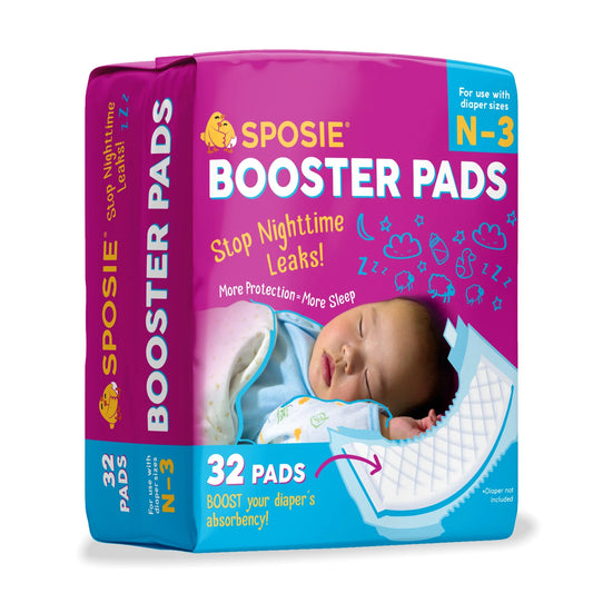 Booster Pads – Stop Overnight Diaper Leaks – Fits Sizes Newborn to 3 (32 Count)