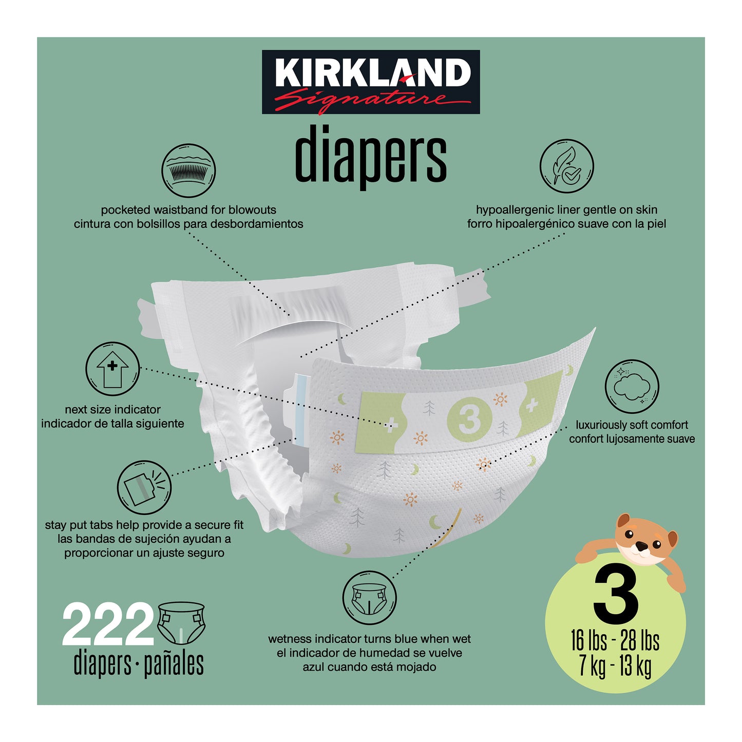 Diaper Sizes 3 – 6 – Thin, Super Absorbent, Gentle on Skin