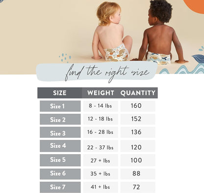 Plant-Based Baby Diapers – Size 5 (27+ lbs, 100 Count)